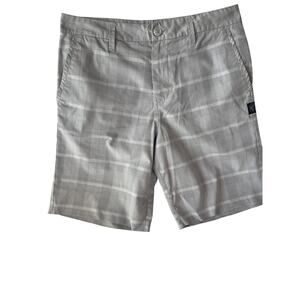 RIP CURL Live the Search Men’s Plaid 100% Cotton Bermuda Shorts, Gray (Size 34)